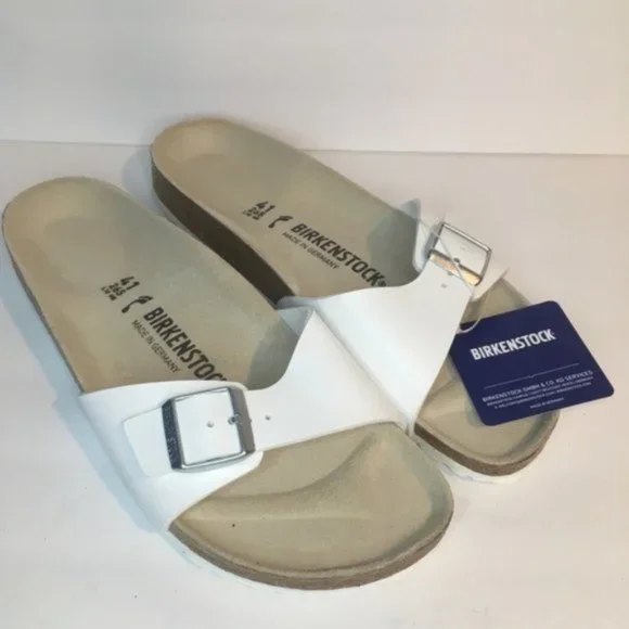 NEW Birkenstock Madrid White 41 narrow Slide Sandal - Picture 4 of 6